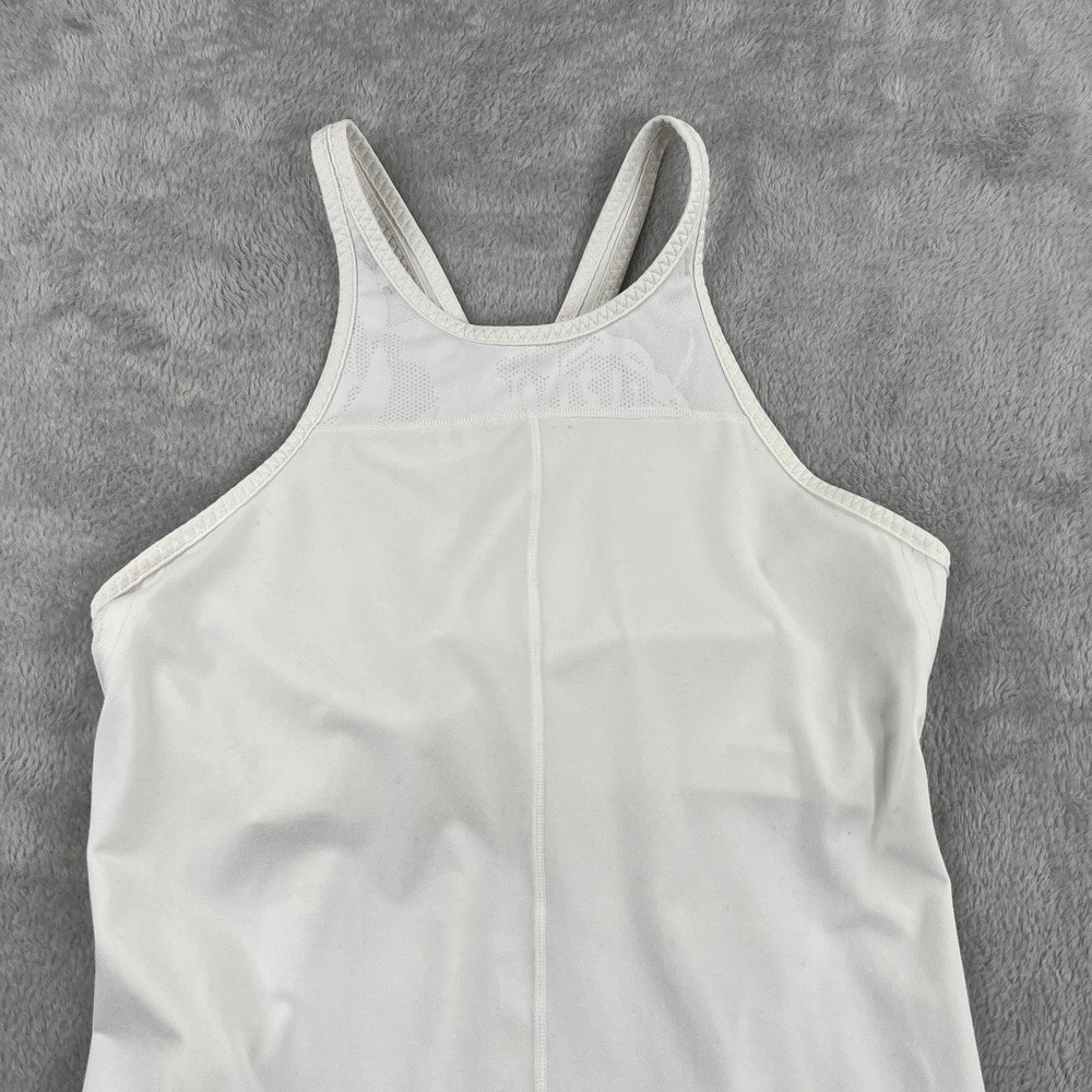 New Balance Pleated Mesh Racerback Tennis Dress M White WD71404 Athletic Golf - Picture 2 of 11